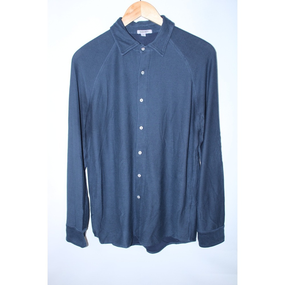 Shon Mott Men's Size 1/Small Bluish Dark Gray Reverse Terry Cloth Shirt